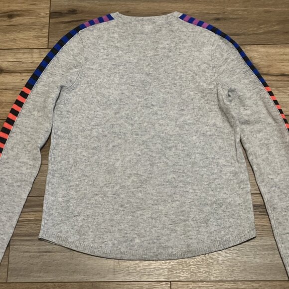 Lisa Todd Crewneck Sweater SZ XS Gray Multi Stripe Wool Cashmere Blend - Picture 11 of 11